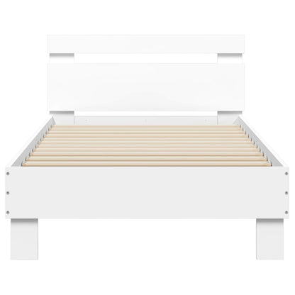 Bed Frame with LED White 80 x 200 cm Engineered Wood