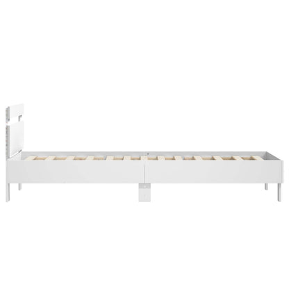 Bed Frame with LED White 80 x 200 cm Engineered Wood