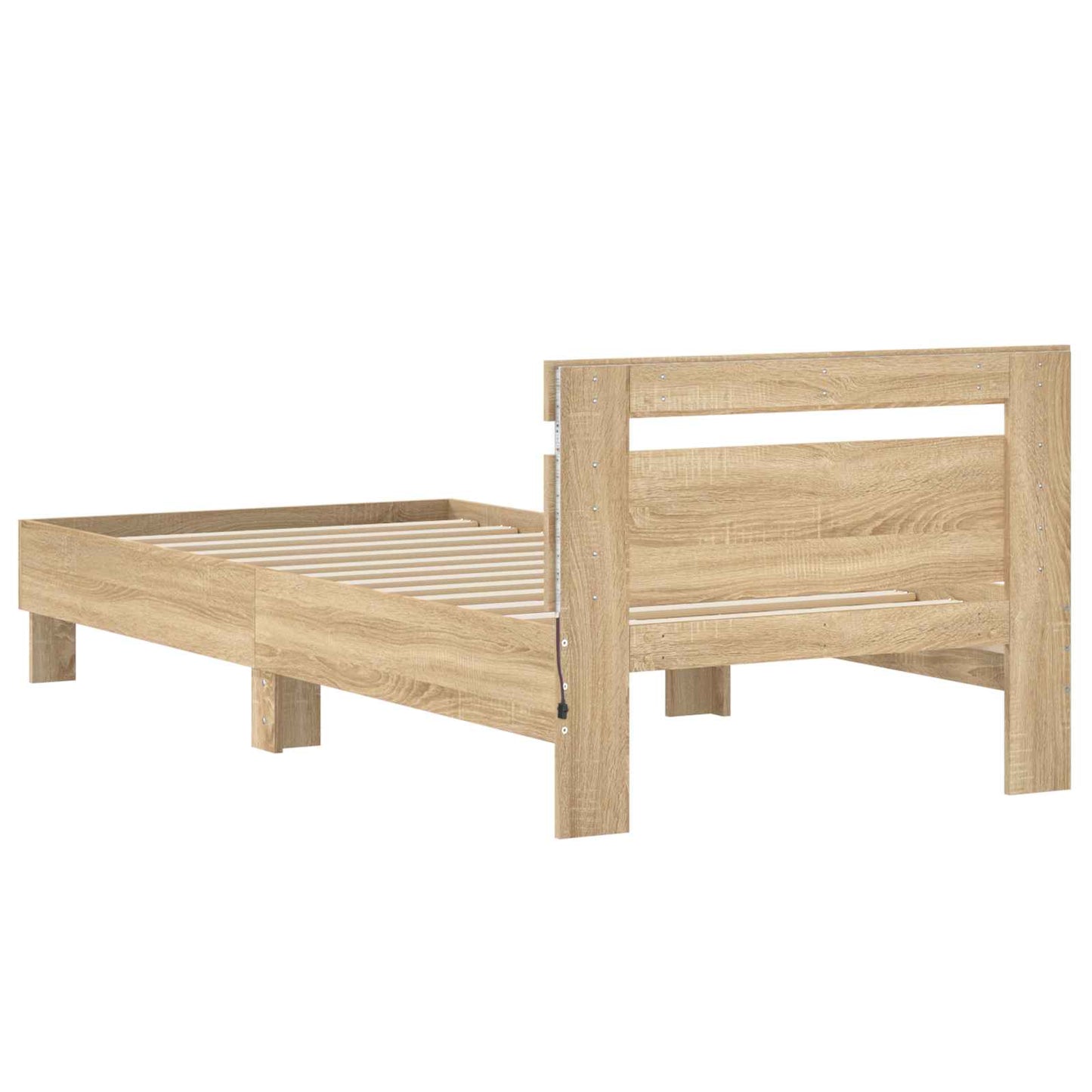 Bed Frame with LED Sonoma Oak 80 x 200 cm Engineered Wood