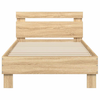 Bed Frame with LED Sonoma Oak 80 x 200 cm Engineered Wood