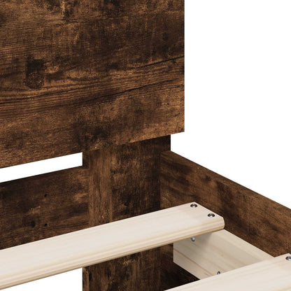 Bed Frame with LED Smoked Oak 80 x 200 cm Engineered Wood