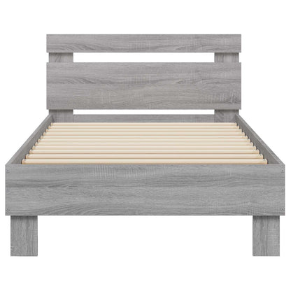 Bed Frame with LED Grey Sonoma 80 x 200 cm Engineered Wood