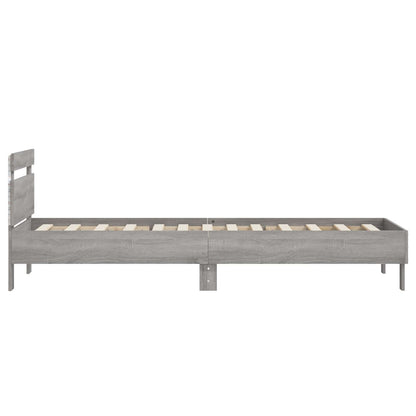 Bed Frame with LED Grey Sonoma 80 x 200 cm Engineered Wood