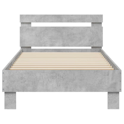 Bed Frame with LED Concrete Grey 80 x 200 cm Engineered Wood