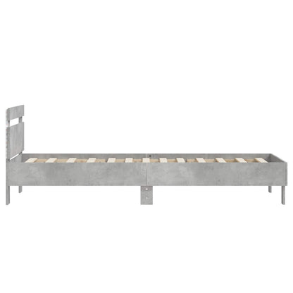 Bed Frame with LED Concrete Grey 80 x 200 cm Engineered Wood