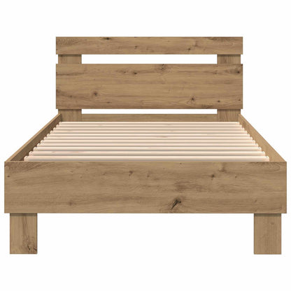 Bed Frame with LED Artisian Oak 80 x 200 cm Engineered Wood