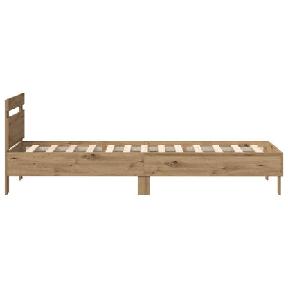Bed Frame with LED Artisian Oak 80 x 200 cm Engineered Wood