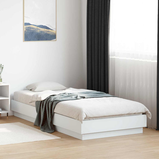 Bed Frame with LED White 80 x 200 cm Engineered Wood