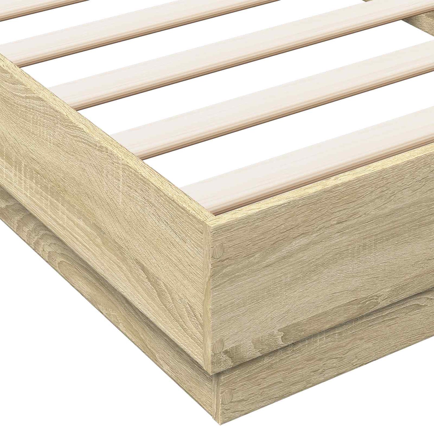 Bed Frame with LED Sonoma Oak 80 x 200 cm Engineered Wood