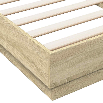 Bed Frame with LED Sonoma Oak 80 x 200 cm Engineered Wood