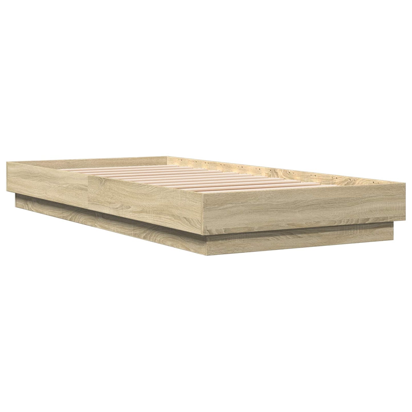 Bed Frame with LED Sonoma Oak 80 x 200 cm Engineered Wood
