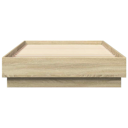Bed Frame with LED Sonoma Oak 80 x 200 cm Engineered Wood