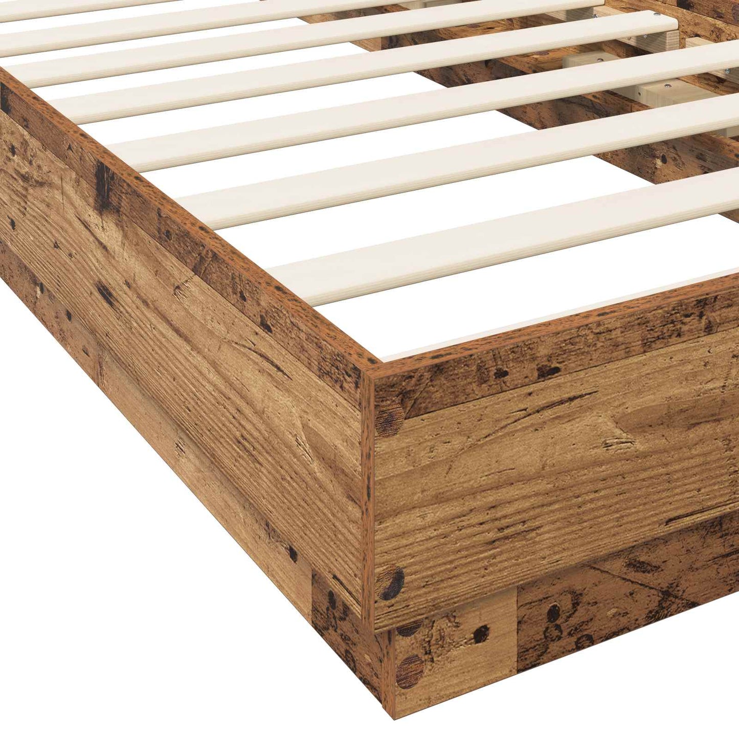 Bed Frame with LED Old Wood 80 x 200 cm Engineered Wood