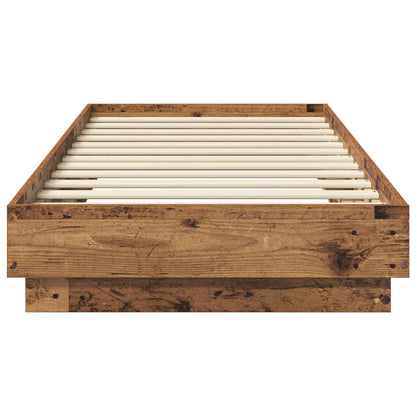 Bed Frame with LED Old Wood 80 x 200 cm Engineered Wood