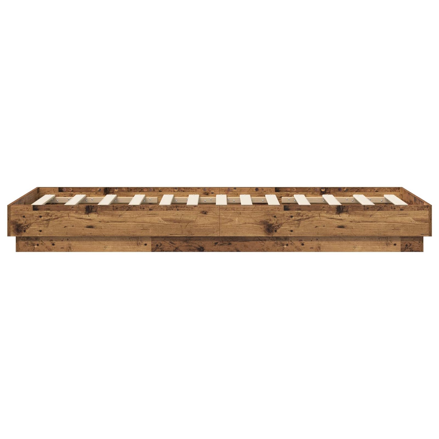 Bed Frame with LED Old Wood 80 x 200 cm Engineered Wood