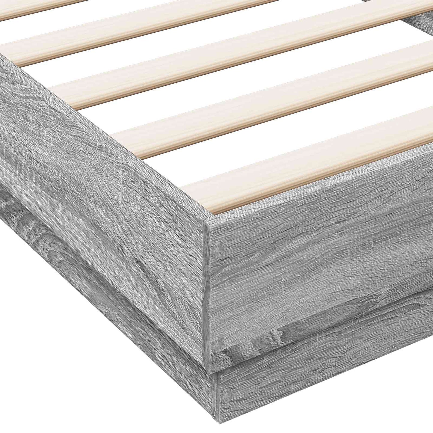 Bed Frame with LED Grey Sonoma 80 x 200 cm Engineered Wood