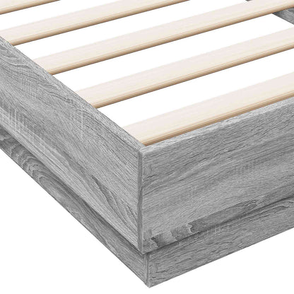 Bed Frame with LED Grey Sonoma 80 x 200 cm Engineered Wood
