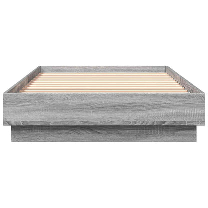 Bed Frame with LED Grey Sonoma 80 x 200 cm Engineered Wood