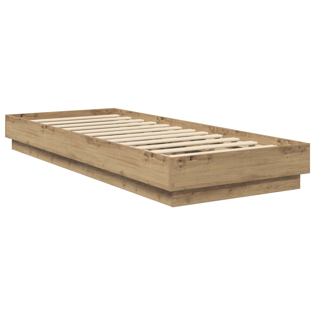 Bed Frame with LED Artisan Oak 80 x 200 cm Engineered Wood