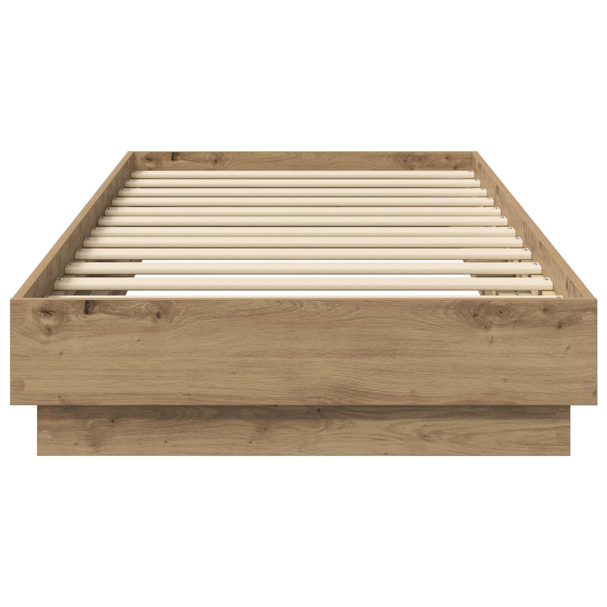 Bed Frame with LED Artisan Oak 80 x 200 cm Engineered Wood
