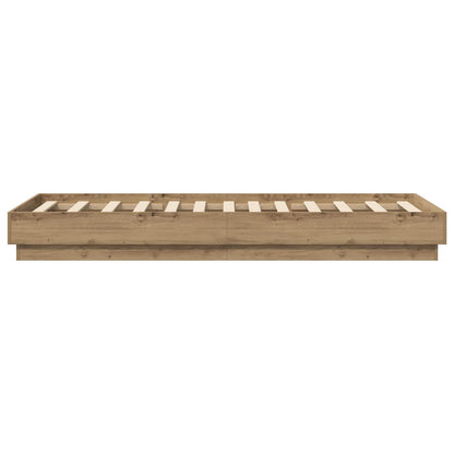 Bed Frame with LED Artisan Oak 80 x 200 cm Engineered Wood