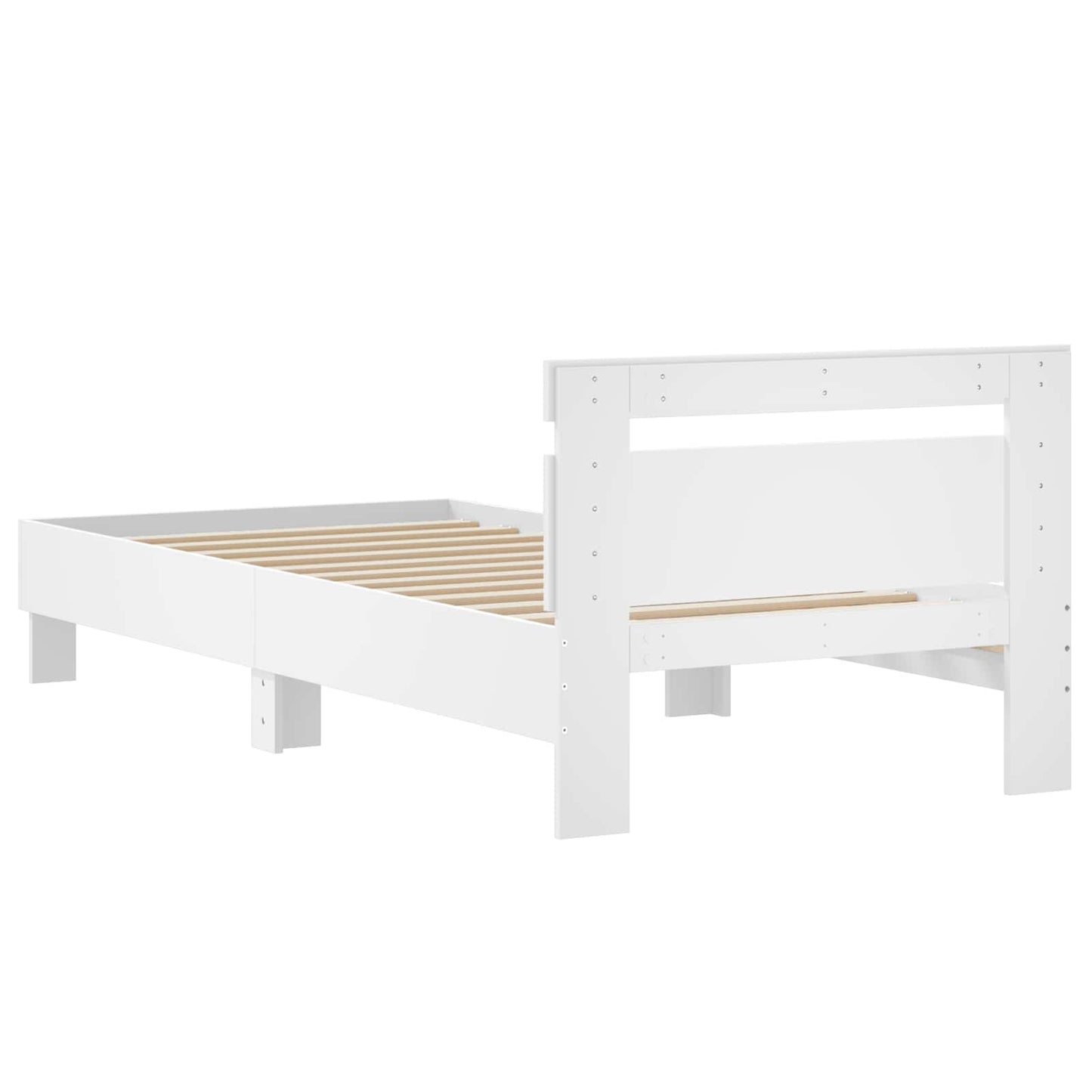 Bed Frame White Engineered Wood