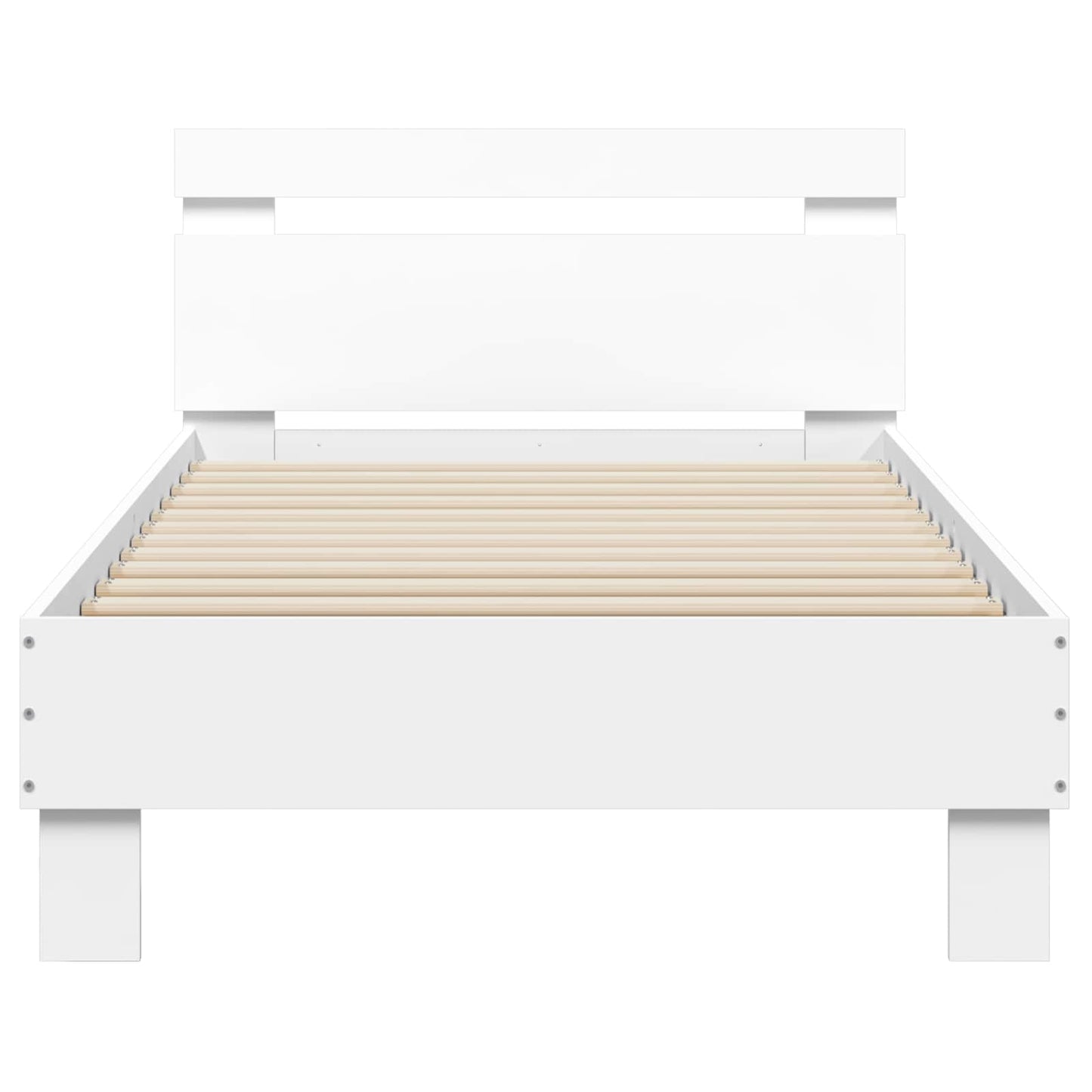 Bed Frame White Engineered Wood