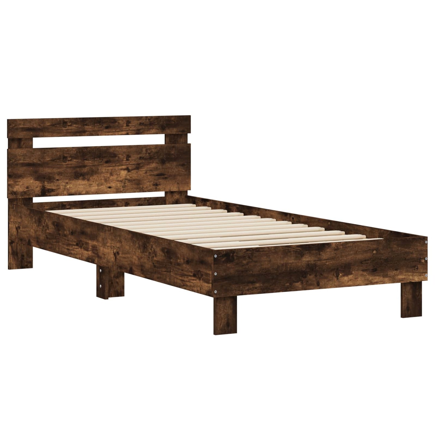 Bed Frame Smoked Oak Engineered Wood