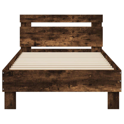 Bed Frame Smoked Oak Engineered Wood