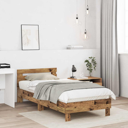 Bed Frame Old Wood Engineered Wood