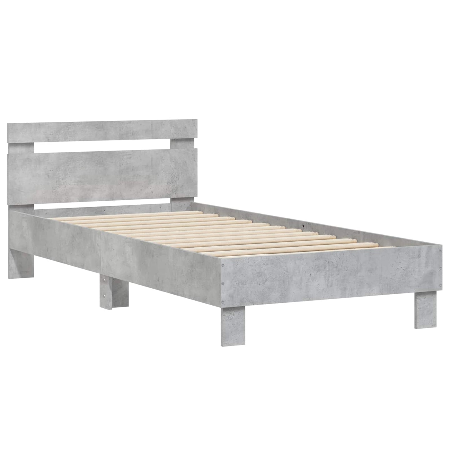 Bed Frame Concrete Grey Engineered Wood