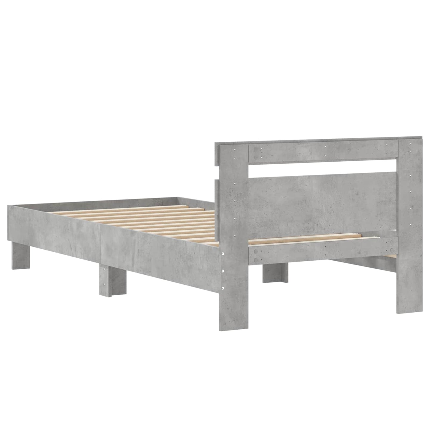 Bed Frame Concrete Grey Engineered Wood