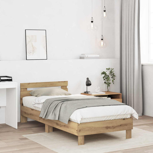 Bed Frame with Headboard Artisan Oak 80 x 200 cm
