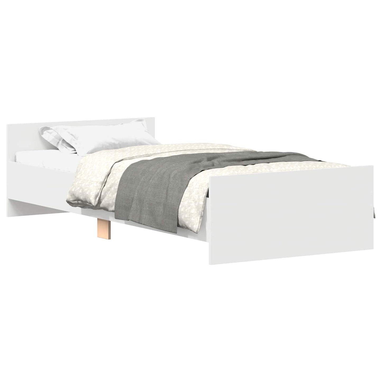 Bed Frame with Headboard White 80 x 200 cm Engineered Wood