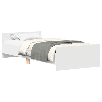 Bed Frame with Headboard White 80 x 200 cm Engineered Wood