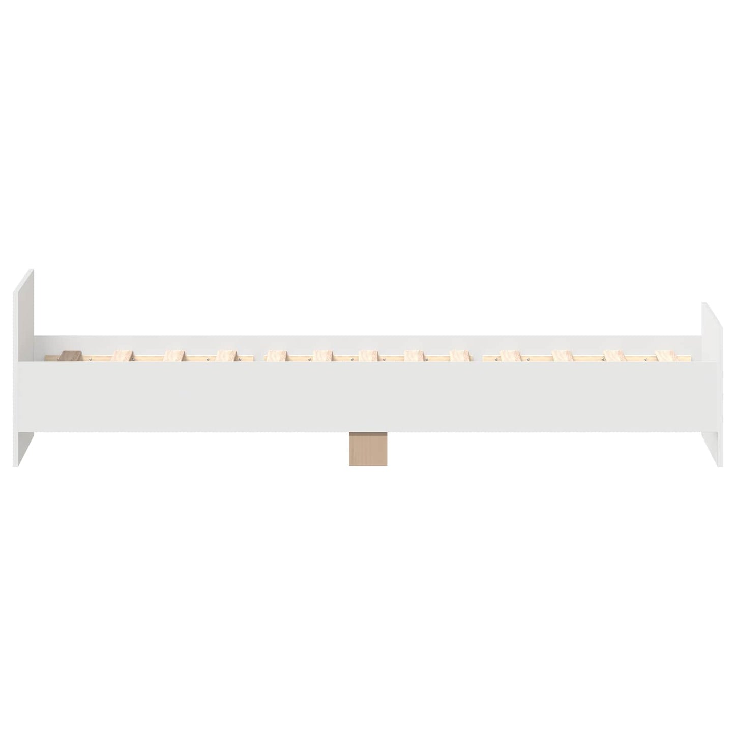 Bed Frame with Headboard White Engineered Wood