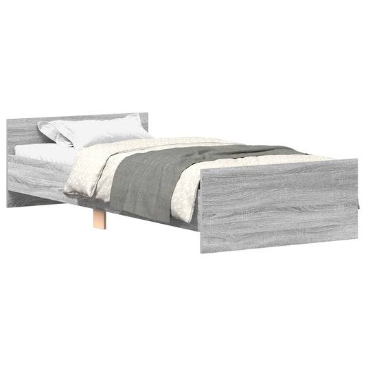 Bed Frame with Headboard Grey Sonoma Engineered Wood