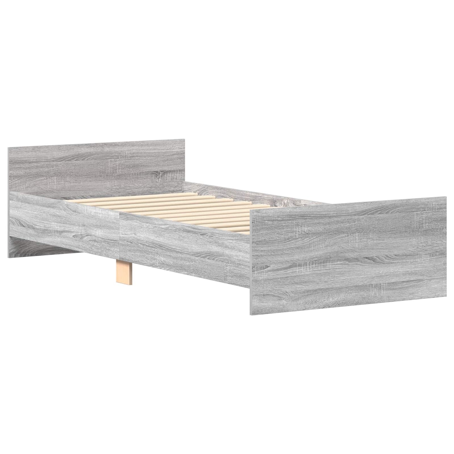 Bed Frame with Headboard Grey Sonoma Engineered Wood