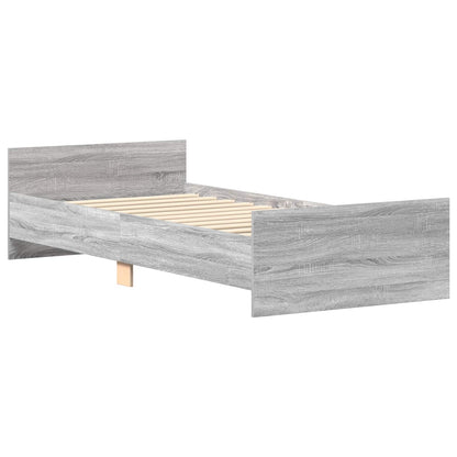 Bed Frame with Headboard Grey Sonoma 80 x 200 cm