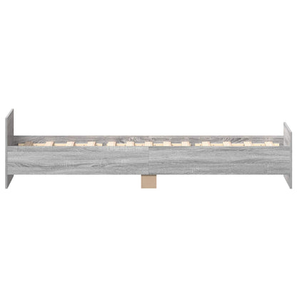 Bed Frame with Headboard Grey Sonoma 80 x 200 cm