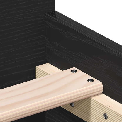 Bed Frame with Headboard Black Oak 80 x 200 cm Engineered Wood