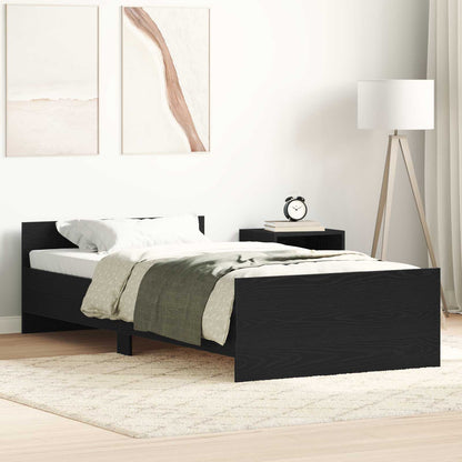 Bed Frame with Headboard Black Oak 80 x 200 cm Engineered Wood