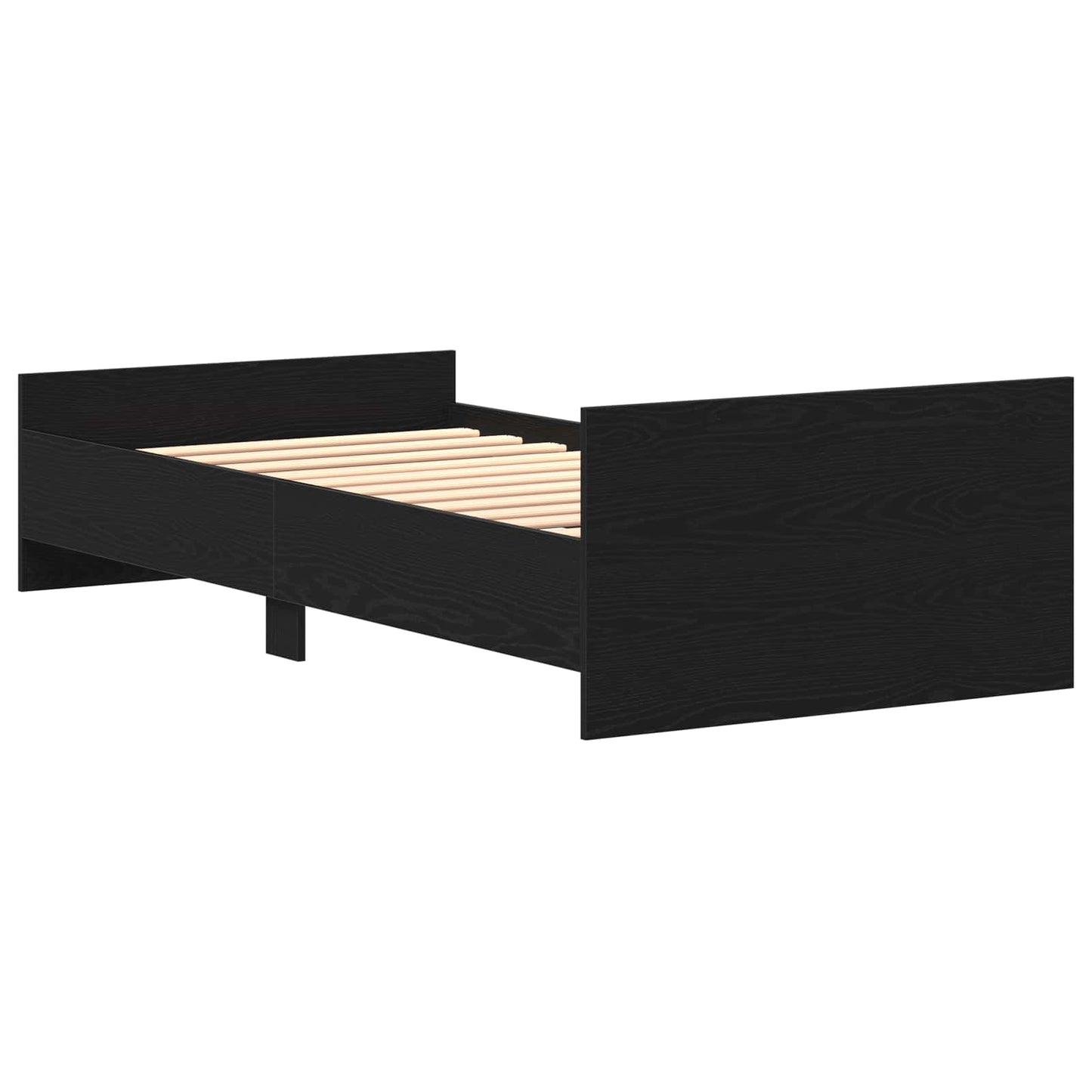 Bed Frame with Headboard Black Oak Engineered Wood