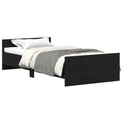 Bed Frame with Headboard Black Oak 80 x 200 cm Engineered Wood