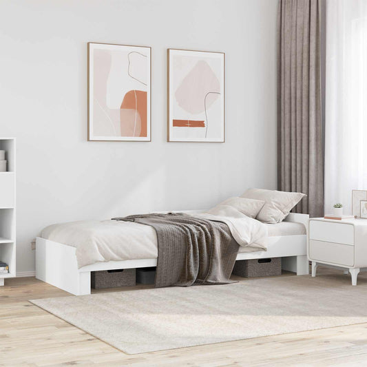Bed Frame with Headboard White 80 x 200 cm Engineered Wood