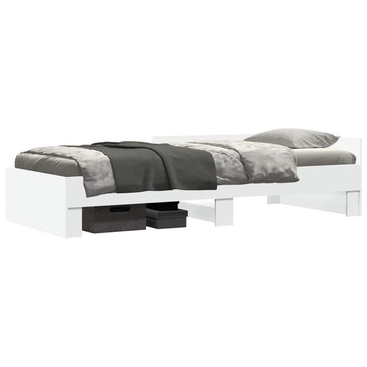 Bed Frame with Headboard White 80 x 200 cm Engineered Wood
