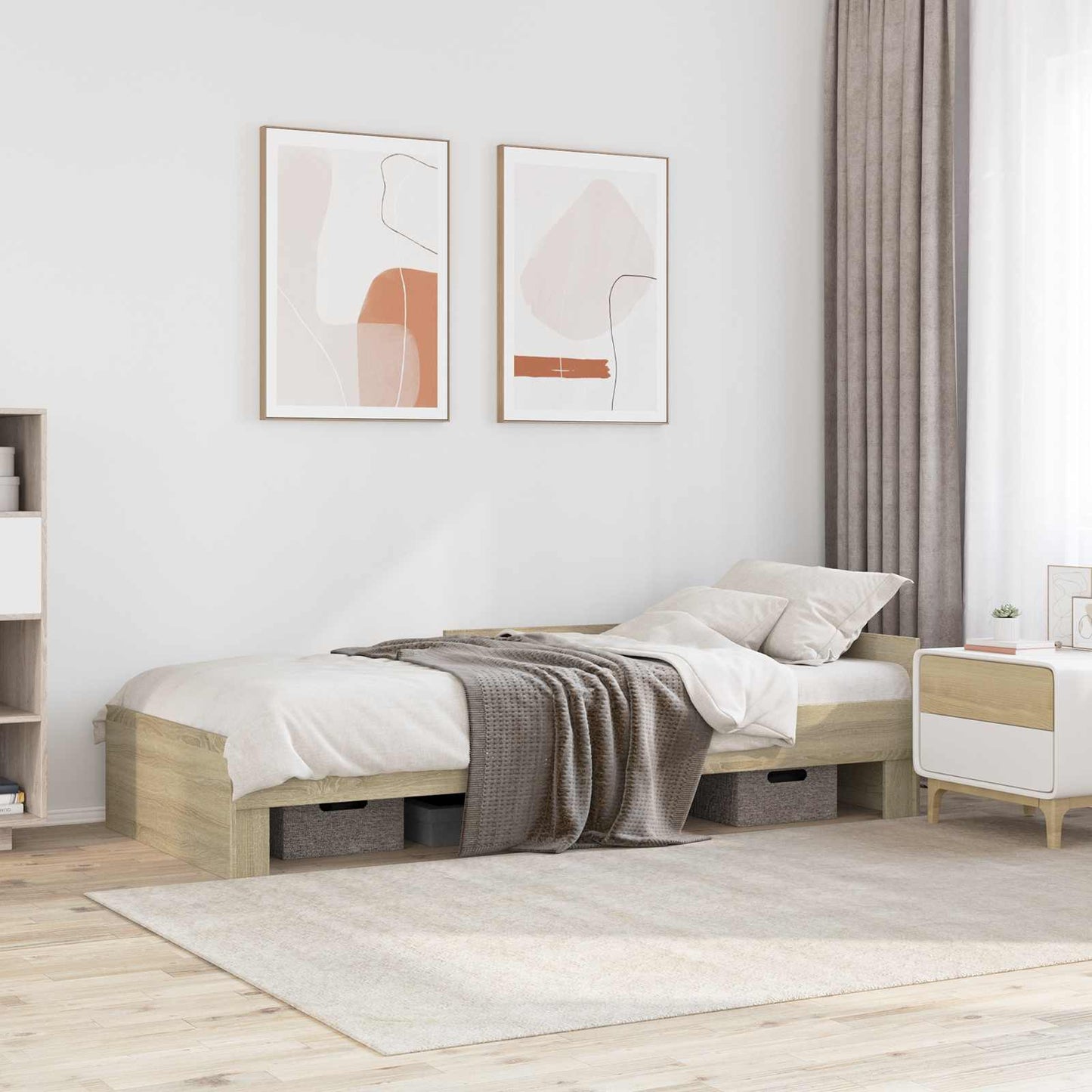 Bed Frame with Headboard Sonoma Oak 80 x 200 cm Engineered Wood