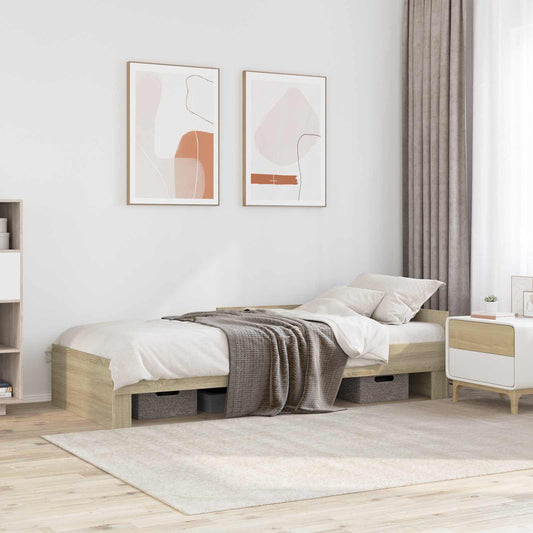Bed Frame with Headboard Sonoma Oak 80 x 200 cm Engineered Wood