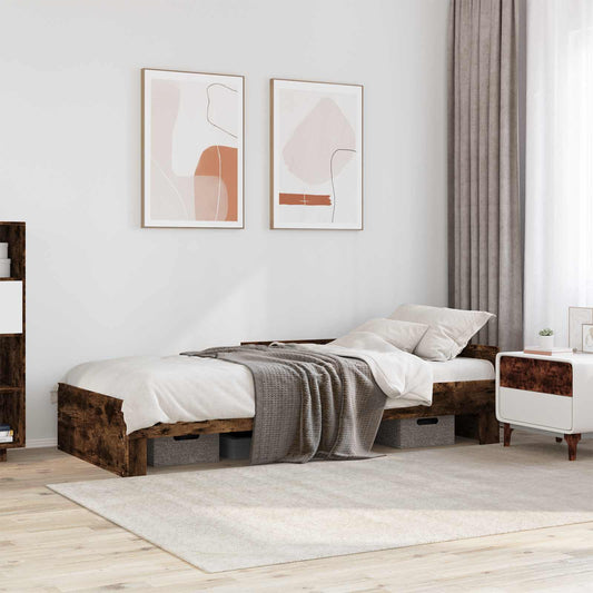 Bed Frame with Headboard Smoked Oak 80 x 200 cm Engineered Wood