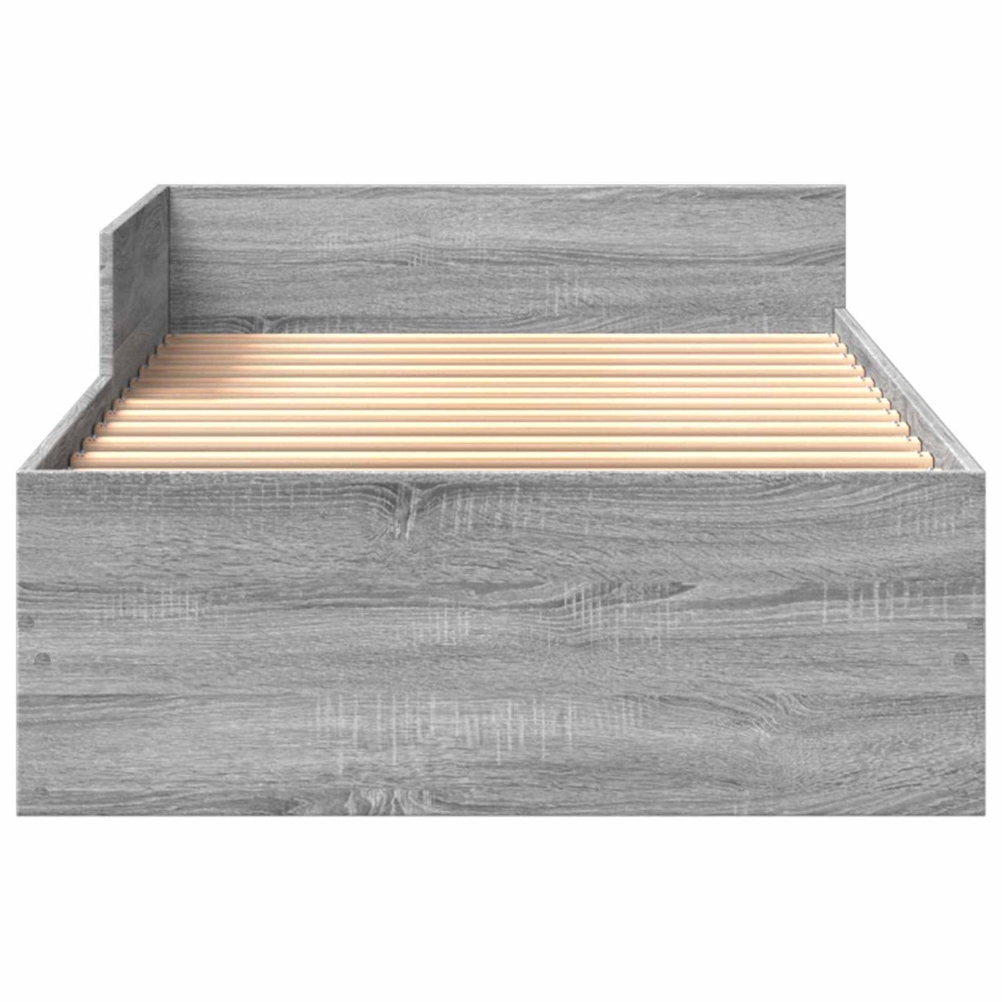 Bed Frame with Headboard Grey Sonoma 80 x 200 cm